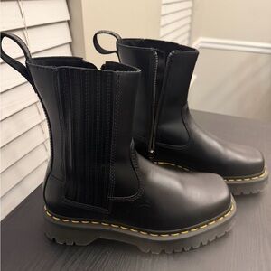 Black Dr. Martins leather pull on boot